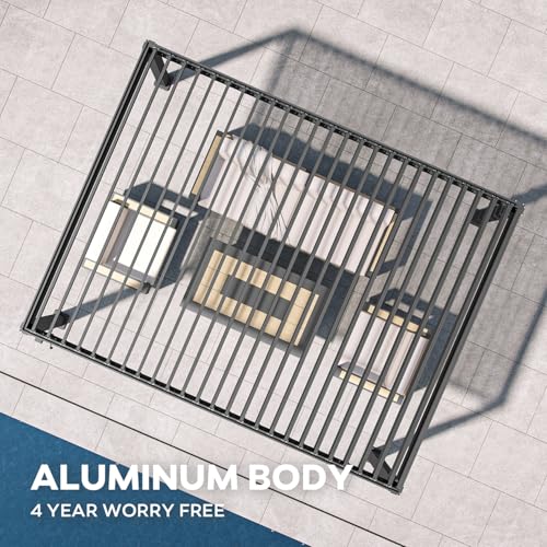 Mirador 111S Round Louvered Pergola Gazebo, 10Ft x 13Ft, Full Aluminum Frame, Adjustable Roof, Outdoor, Durable, Charcoal - Image 3