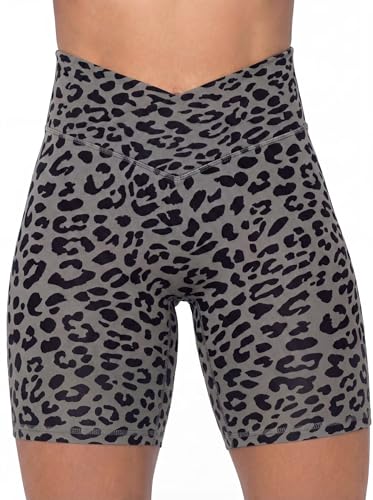 Image of Sunzel Crossover Biker Shorts for Women, No Front Seam V High Waist Yoga Workout Gym Shorts with Tummy Control | 4 Or 6-Inch Inseam, High Waisted, Tummy Control, Crossover Waist, Buttery Soft, No Front Seam, Squat Proof, Compression