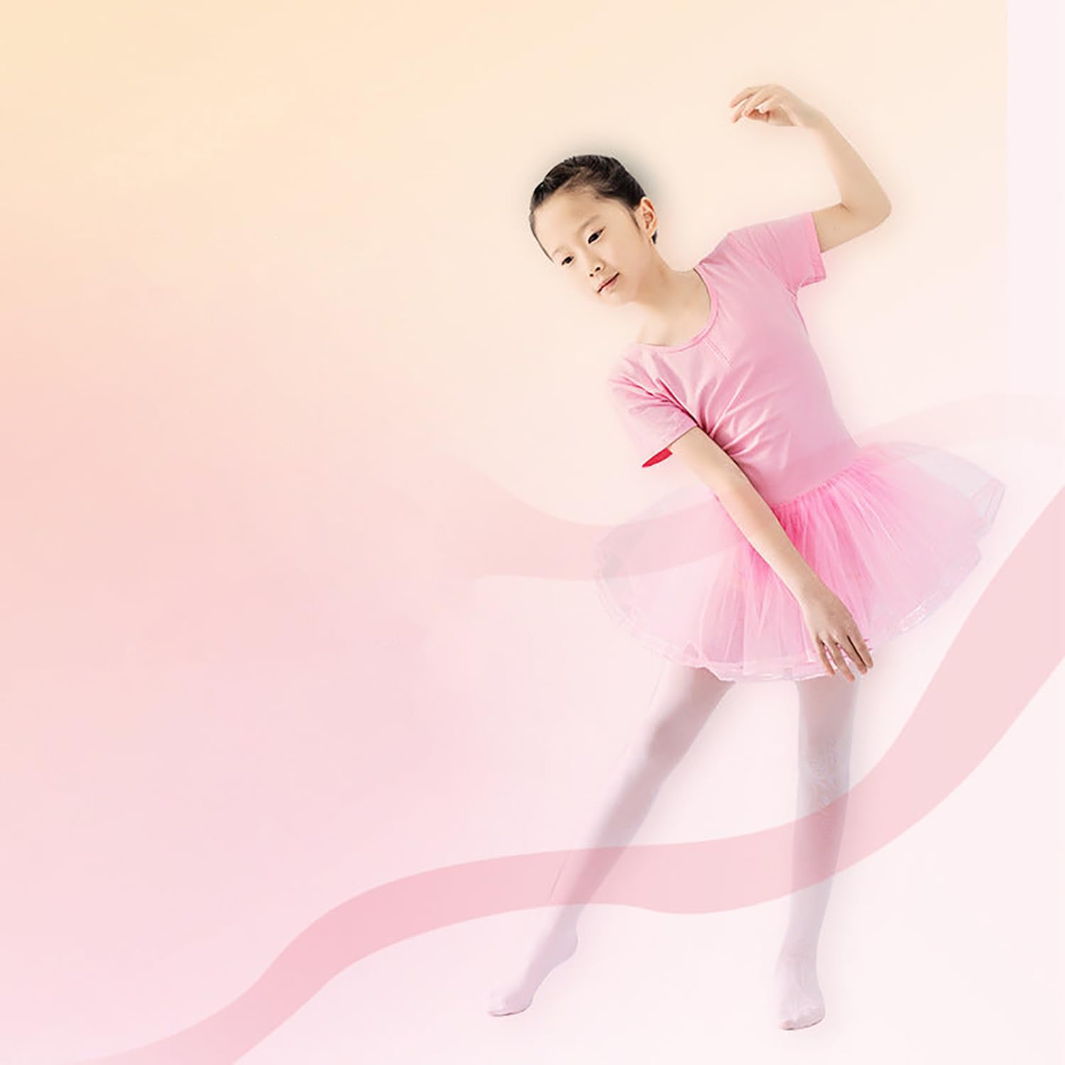 SYGA Girls Velvet Anti-Pilling Small Feet Non-Slip Pantyhose Dance Stockings Size M 3-5 Years(Pink) 3