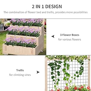 Outsunny3tiersraisedgardenbedwithtrellis53hverticalplanterboxwithwheelsbackstorageareaforflowersvegetablesherbsnatural Urban Country Home Decor Outsunny 3 tiers raised garden bed with trellis 53 h vertical planter box with wheels back storage area for flowers vegetables herbs natural urban country home decor
