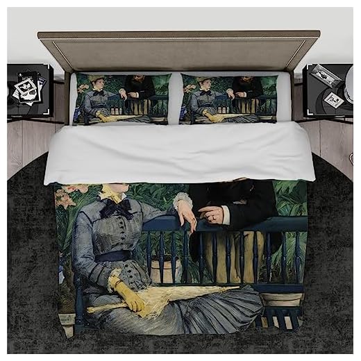Edouard Manet en el Conservatorio Juegos de Fundas nórdicas Ropa de Cama Transpirable Ultra Suave 3 Piezas (1 Funda nórdica + 2 Fundas de Almohada) con Cierre de Cremallera 240x220cm