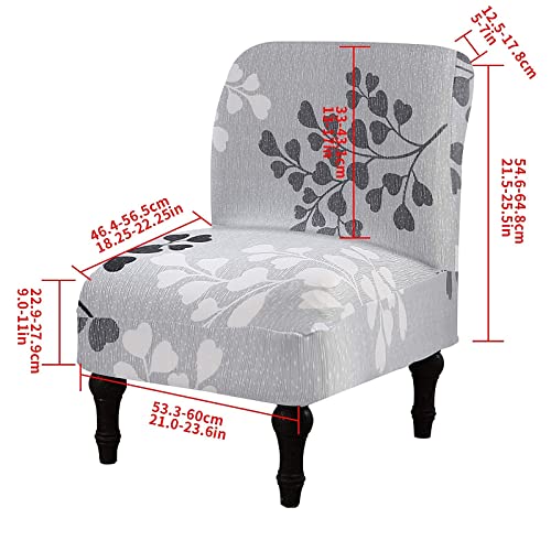 Image of Eco-Ancheng Chair Slipcover, Removable Armless Accent Chair Cover, Polyester and Spandex, Print, Modern, Durable, Machine Washable, Chair Slipcover for Living Dining Room Hotel