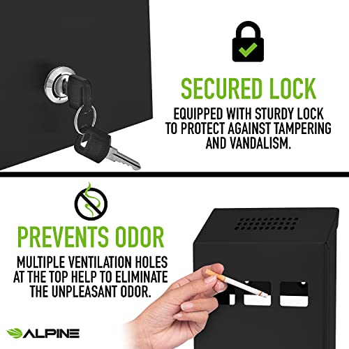 Alpine Industries 490-03-BLK Cigarette Butt Receptacle thumb #4