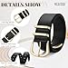 WERFORU Women Wide Leather Belt Women Fashion Wide Belt for Dresses Jeans,D-Black-Gold,Fit Waist Size 26