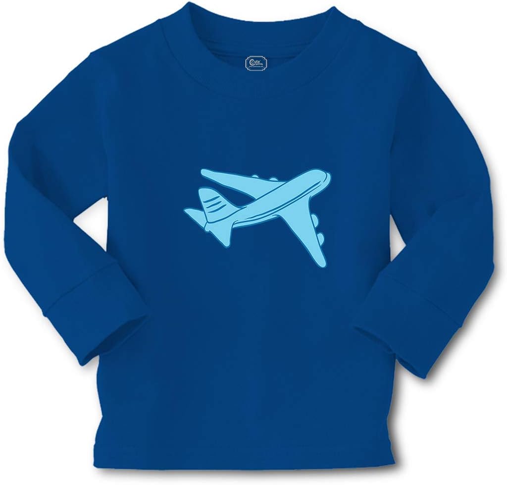 Kids Long Sleeve T Shirt Airplane B Cotton Boy & Girl Clothes Funny Graphic Tee