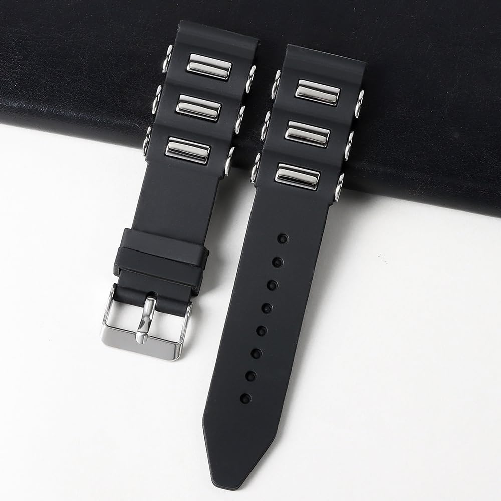 22 mm 24 mm 26 mm Black Sport Silikon Silikonowy pasek do zegarków do smartwatch mężczyzn gumowa bransoletka zegarkowa