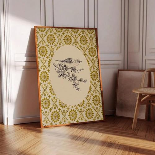 Affiche murale vintage oiseau abstrait pour décorer un grand mur