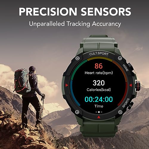 Image of CULTSPORT Ranger XR 1.43 inch AMOLED Smartwatch,Outdoor Rugged Smartwatch for Men, 850 NITS, Always On Display, Bluetooth Calling, 420mAh Battery, Sports Recognition, Health Tracking, Round Digital Watch