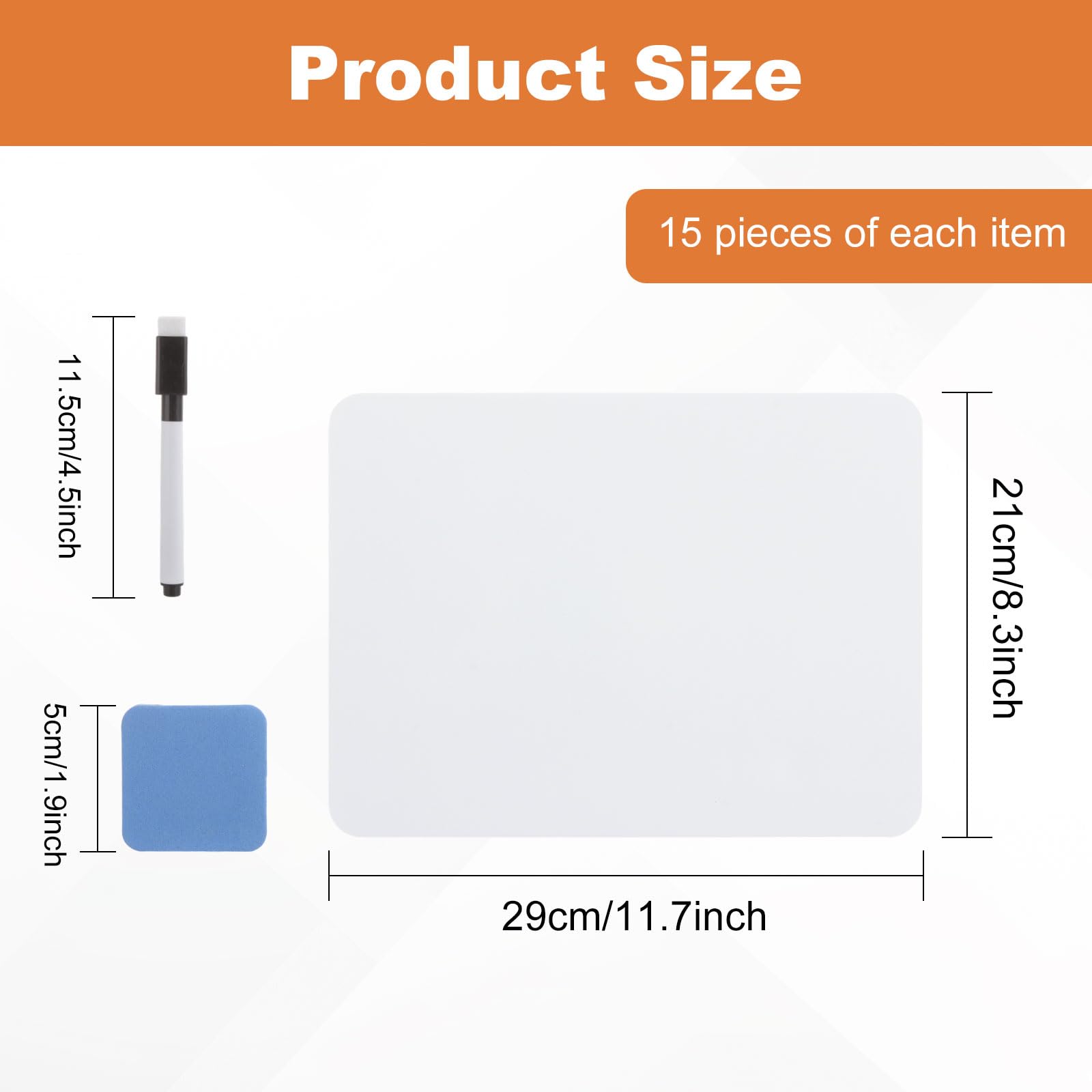DAJAVE 15 Pcs Small Whiteboard A4 Mini Whiteboard and Pen Dry Erase White Board Double Side White Boards for Students Teachers Classrooms Homes and Offices - Image 2