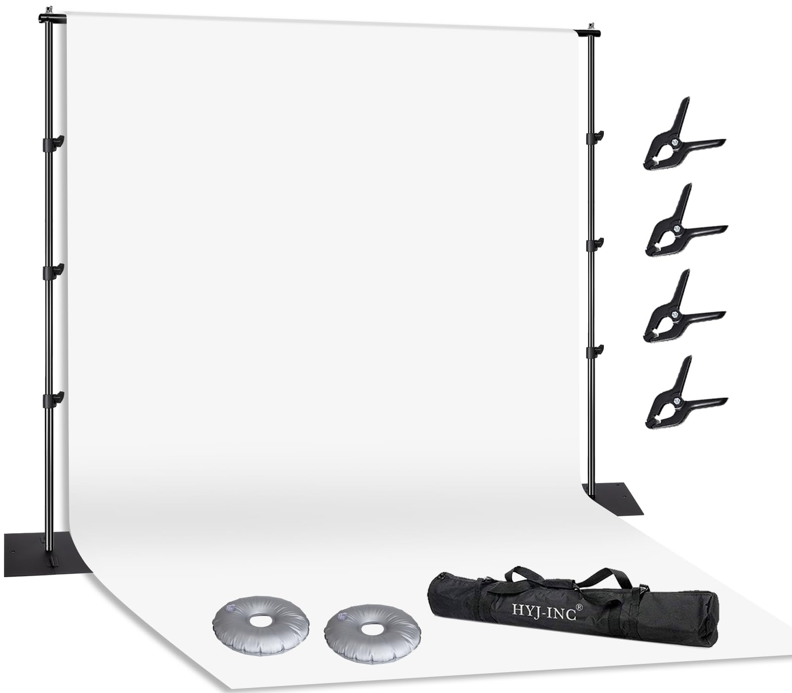 photo video studio photography 10 x 8.5ft pipe and drape stand with 12 x10ft 100% muslin white backdrop background support system kit,clamp, water bag,carry bag