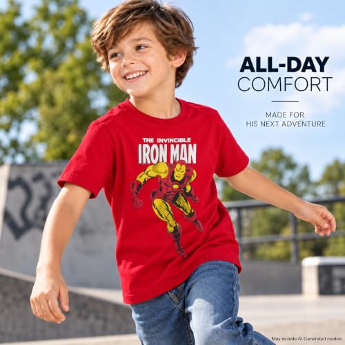 Marvel Boys Shirts Spiderman Avengers Hulk Iron Man Graphic Tees for Boys - image 7