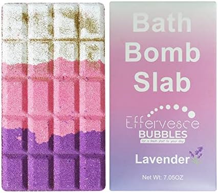 All Natural Bubble Bath Bomb Chocolate Bar Slab Fizzies, Perfect for Bubble & Organic Spa Bath with Natural Handmade Mothers Day Birthday Gifts idea for Her/Him, Wife & Girlfriend (Lavender)