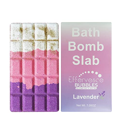 All Natural Bubble Bath Bomb Chocolate Bar Slab Fizzies, Perfect For Bubble & Organic Spa Bath With Natural Handmade Mothers Day Birthday Gifts Idea For Her/Him, Wife & Girlfriend (Lavender) #TOP23