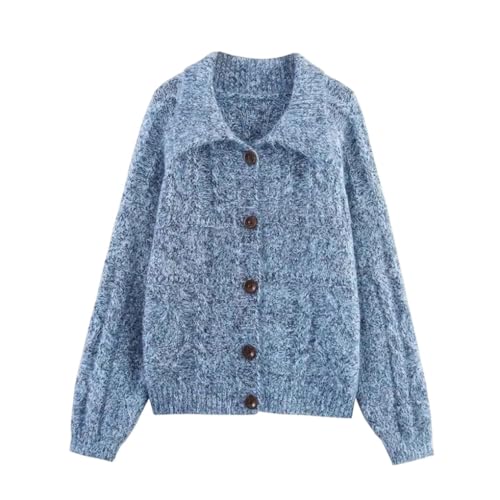 Cardigan tricoté pour femme ample et décontracté en maille unie