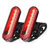 Ascher USB Rechargeable LED Bike Tail Lights 2 Pack, Bright Bicycle Cycling Rear Light, 4 Light Mode Options Safety Bike Light for Adults Kids Men Women Road Mountain(2 USB Cables Included)