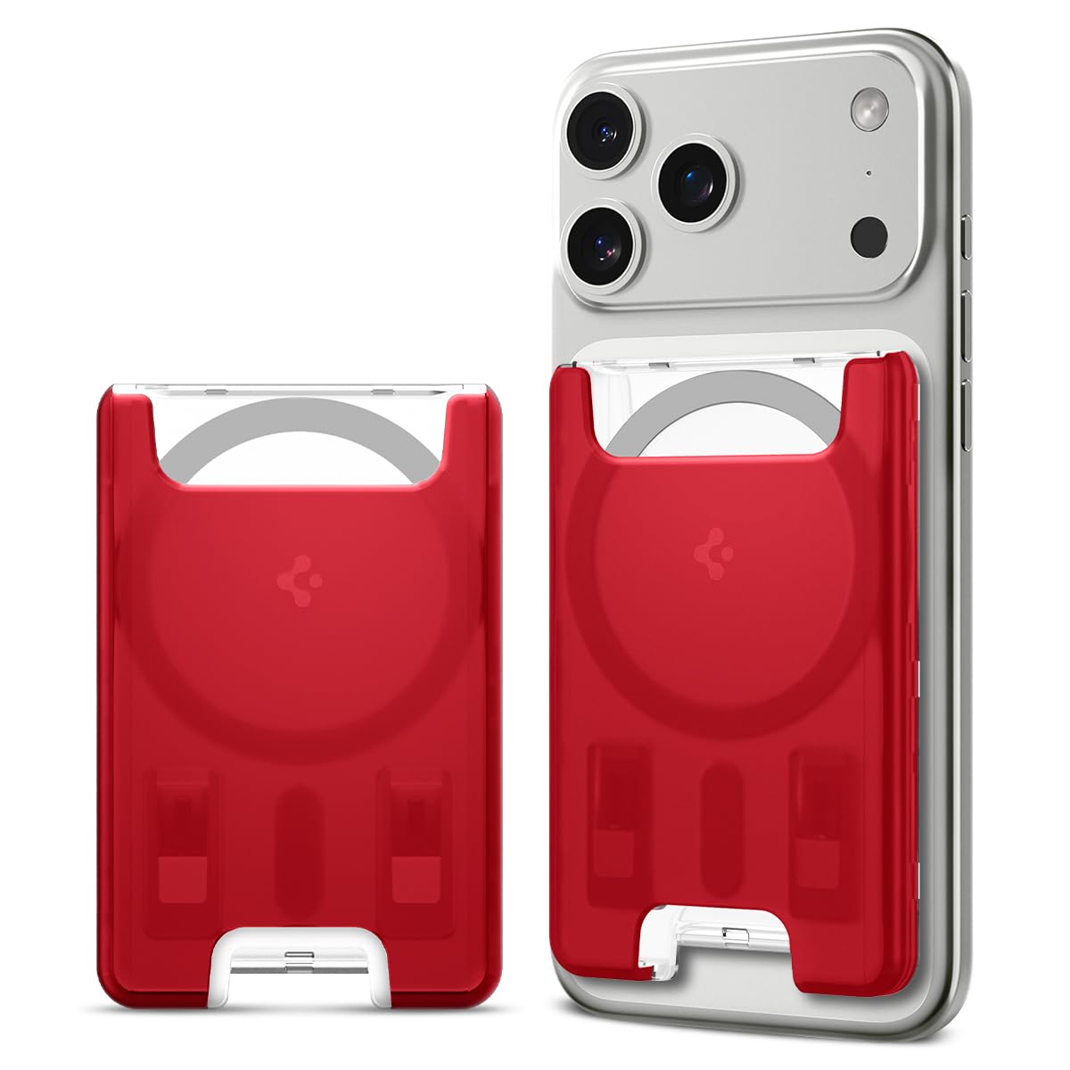 Spigen MagSafe Destekli Cüzdan Classic C1 Mag Fit (3 Kartlık) Kırmızı - AFA07399 (Spigen TR Garantili)