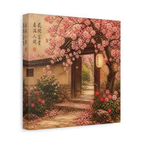 Tableau cerisier japonais 25x25 cm pour salon zen et déco nature