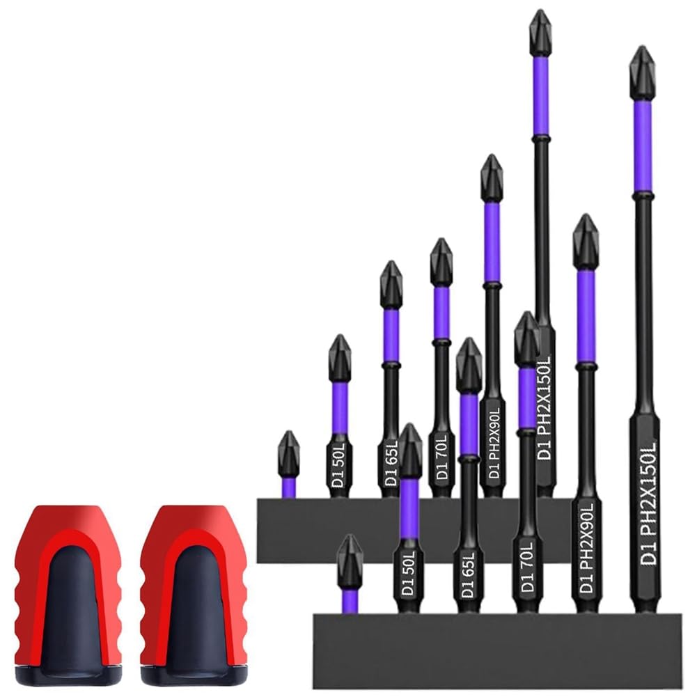 Fowecry 12Piece High Hardness and Strong Magnetic Bit Magnetic Drill Screwdriver Bits Black