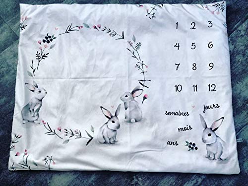 Tapis Etape Molletonnee Age Enfant Motif Lapins Parfait Pour Les Etapes De La Vie De Bebe De 1 Jour A 12 Ans Fait Main Amazon Fr Produits Handmade