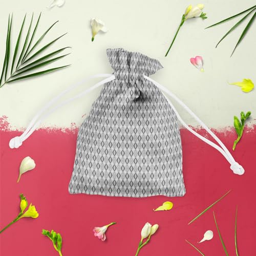 Image of ArtzFolio Monochrome Diamond D2 | Pouch Wrist Potli Bag | Bag for Weddings & Casual Parties