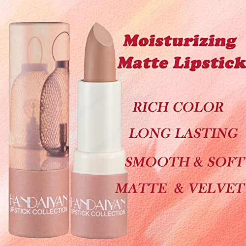 Matte Lipstick Lip Tint Balm Lipgloss, Velvet Pink Lipstick Long lasting Waterproof Non Stick Cup Lipstick Lip Gloss Nude Velvet Lipstick, Up to 12 Hour Wear, Non Drying Lipstick for Woman (#04) - Image 4