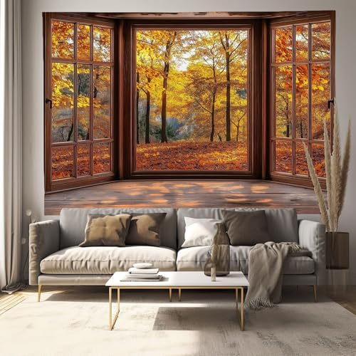 Tapiz de paisaje otoñal de 150x130cm para decoración de pared y telón cinematográfico