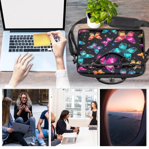 Maletín para portátil Galaxy colorido mariposa 15 pulg miniatura 6