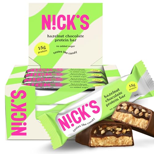 N!CK'S Protein Riegel Haselnuss Nougat Schokolade 12x50g – Ansicht 1