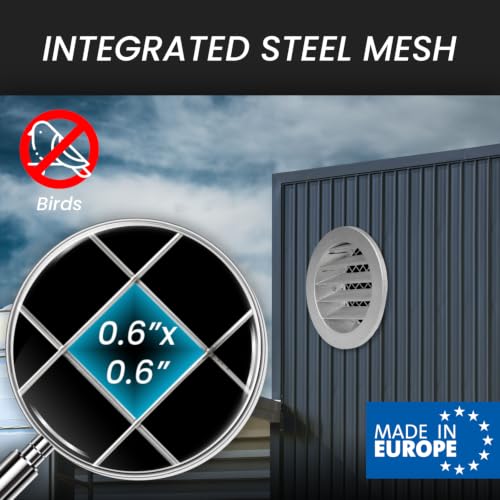 Image of Repa Market 10 Inch (Vent Opening Size) Heavy-Duty Aluminum Alloy Gable Vent - Air Vent Covers with Mesh Screen - Cold Air Intake, Register Vent Cover for HVAC - Outdoor Air Return Grille