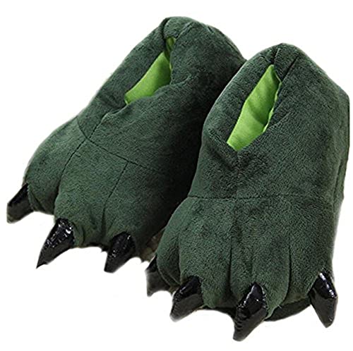 YELAN Pantoufles en peluche d'intérieur unisexe en peluche pour animaux Vêtements pour animaux Chaussures de patte (35/39, Green, numeric_35) Cover