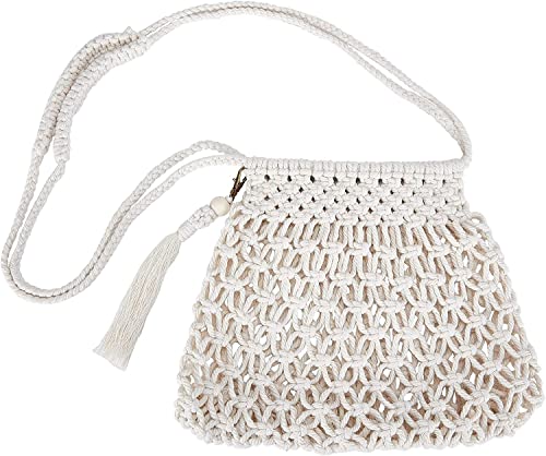 INFUNLY Kit de bolsa de macramê faça você mesmo para adultos, iniciantes, meninas, macramê, kit feito à mão, com cordão de algodão e instruções para mulheres, adolescentes,