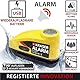KRASER KR7Y Motorrad Bremsscheibenschloss mit Alarm 110 dB, Wiederaufladbar, USB-Kabel Typ C zum Aufladen des Akkus, Erinnerungskabel, Universal ø7 mm Diebstahlsicherung für Motorrad mit Alarm