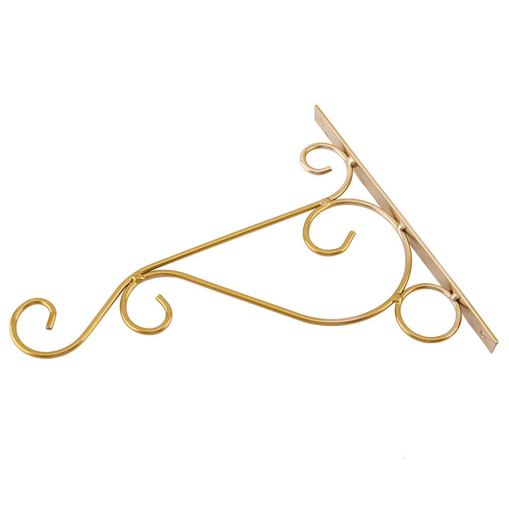 SUPPORTO GANCI IN ferro battuto montato a parete cesto sospeso staffa decorazione giardino EUR 8