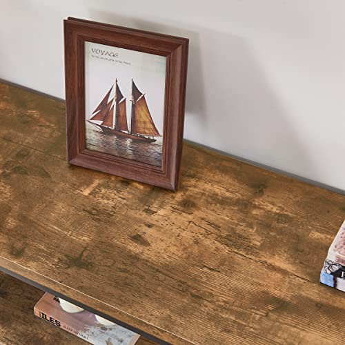 Bon Augure Industrial Sofa Console Table For Entryway, 3 Tier Foyer Table For Hallway, Rustic Hall Tables Behind Couch (47 Inch, Rustic Brown) #TOP5