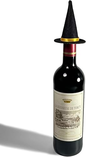 Miniatura 6 de 6 sombreros de bruja de fieltro hechos a mano para decoración de botellas de vino para fiestas de Halloween, accesorios para el cabello, manualidades