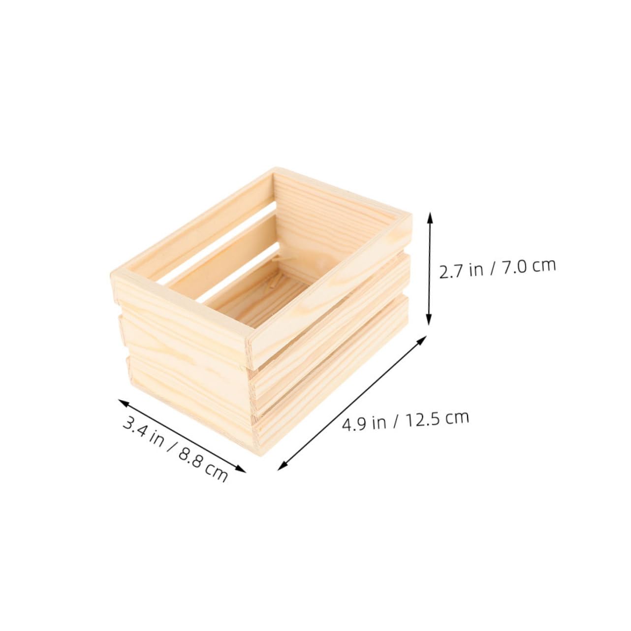 EPIGEIST 3Pcs Miniature Wooden Crates for Dollhouse Storage Tiny Baskets for Kids Pretend Play Craft Projects 4.92X3.46X2.76In Durable Mini Dollhouse Accessories - Image 2