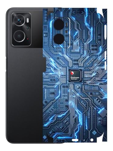 Image of AtOdds - Mobile Back Skin Sticker Wrap Compatible with Oppo K10 (4G) (Coverage - Back+Camera+Sides) (Circuit)
