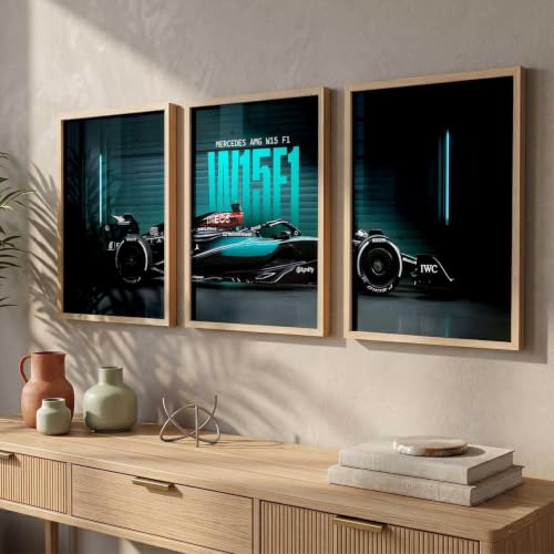 Image of HOMESY Sports Car Framed Posters Gift Items for Boys Room | Wall Decoration for Bedroom Living Room Office Gaming Room Decor | Sports Car Poster with Frame for Wall Decor Set Of 3 Size (10x13 inch, BROWN)