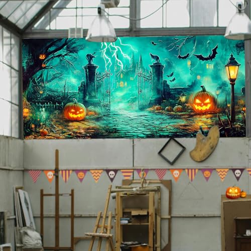 Película estática para ventana Halloween Castillo Embrujado miniatura 7