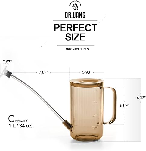 Miniatura 2 de Regadera interior con boquilla y tubo vertedor largo extraíble, ideal para plantas suculentas, flores, jardín y oficina, 34 onzas, 1 l (14 galón).