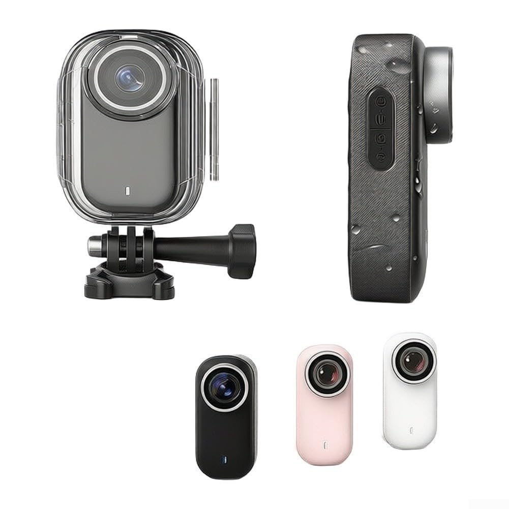Action Camera 4K con custodia impermeabile, obiettivo | Obiettivo grandangolare, custodia impermeabile per immersioni, corpo compatto in ABS, ideale per viaggi, ciclismo, sport