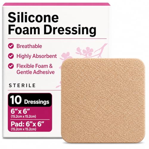 Pansement mousse silicone 15x15 cm stérile et absorbant sans bordure Lot de 10