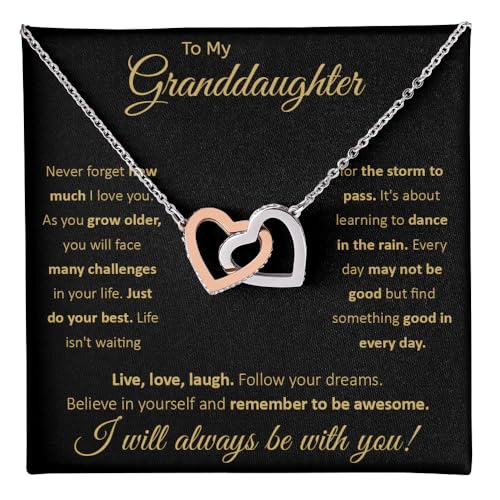 To My Granddaughter Necklace - Granddaughter Gifts From Grandma Grandpa With Heartfelt Message & Elegant Box, Jewelry Gift For Birthday, Graduation, Valentines, Mothers Day, Christmas & More