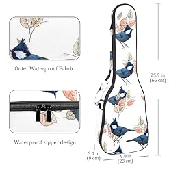 JRHEJTHH Durable Ukulele Bag Water Resistent Ukulele Case with Adjustable Shoulders for 21 23 24 inch Thick Padding Black Chickadee - Les Beatles, Paul McCartney, John Lennon, RIngo Starr, George Harrison JRHEJTHH Durable Ukulele Bag Water Resistent Ukulele Case with Adjustable Shoulders for 21 23 24 inch Thick Padding Black Chickadee – Image 4