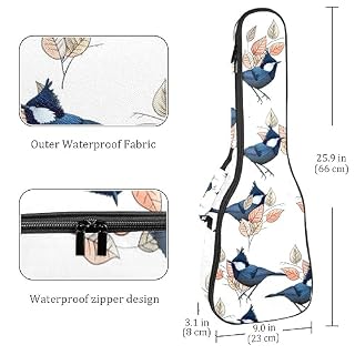 JRHEJTHH Durable Ukulele Bag Water Resistent Ukulele Case with Adjustable Shoulders for 21 23 24 inch Thick Padding Black Chickadee - Les Beatles, Paul McCartney, John Lennon, RIngo Starr, George Harrison JRHEJTHH Durable Ukulele Bag Water Resistent Ukulele Case with Adjustable Shoulders for 21 23 24 inch Thick Padding Black Chickadee – Image 4