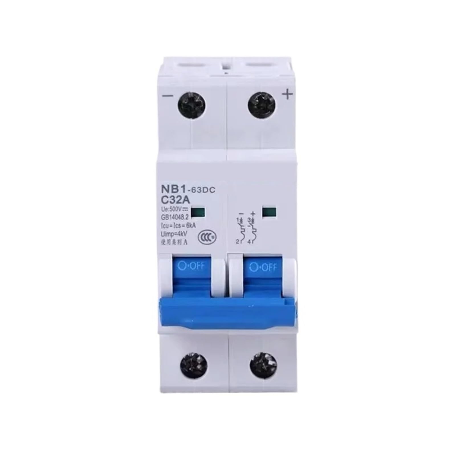Disjoncteur NB1-63DC 1P 2P 4P pour la protection des installations électriques continues