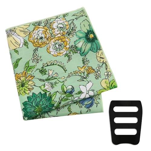 GHTIYLP Floral Pocket Squares for Men with Holder Printed Flower Mens Handkerchief Cotton Suit Pocket Hanky for Wedding