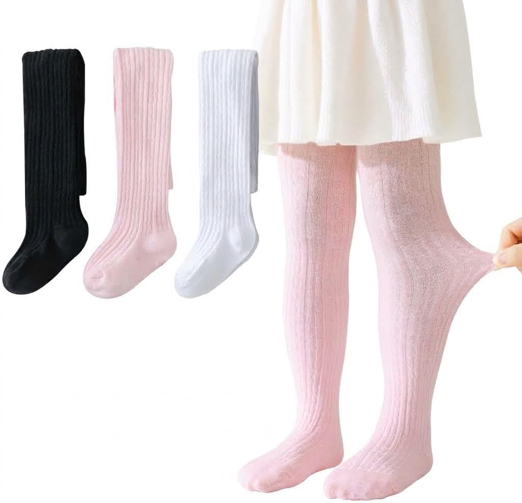 Baby Girls Tights Thick Cable Knit Tight Solid Footed Winter Warm Leggings