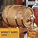 Refinery Miniature Wood Whiskey Barrel Dispenser 800 ml/27 fl oz Volume, for Serving and Entertaining, Table Home Accent Display & Storage of Spirits, Liquors (Standard version)