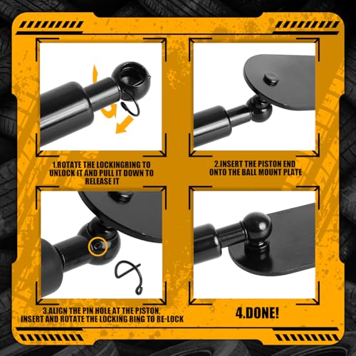 TMS Truck Tailgate Assist Accessories Compatible with 2017-2024 Ford F-250 F-350 Super Duty Tailgate Damping Strut Accessories